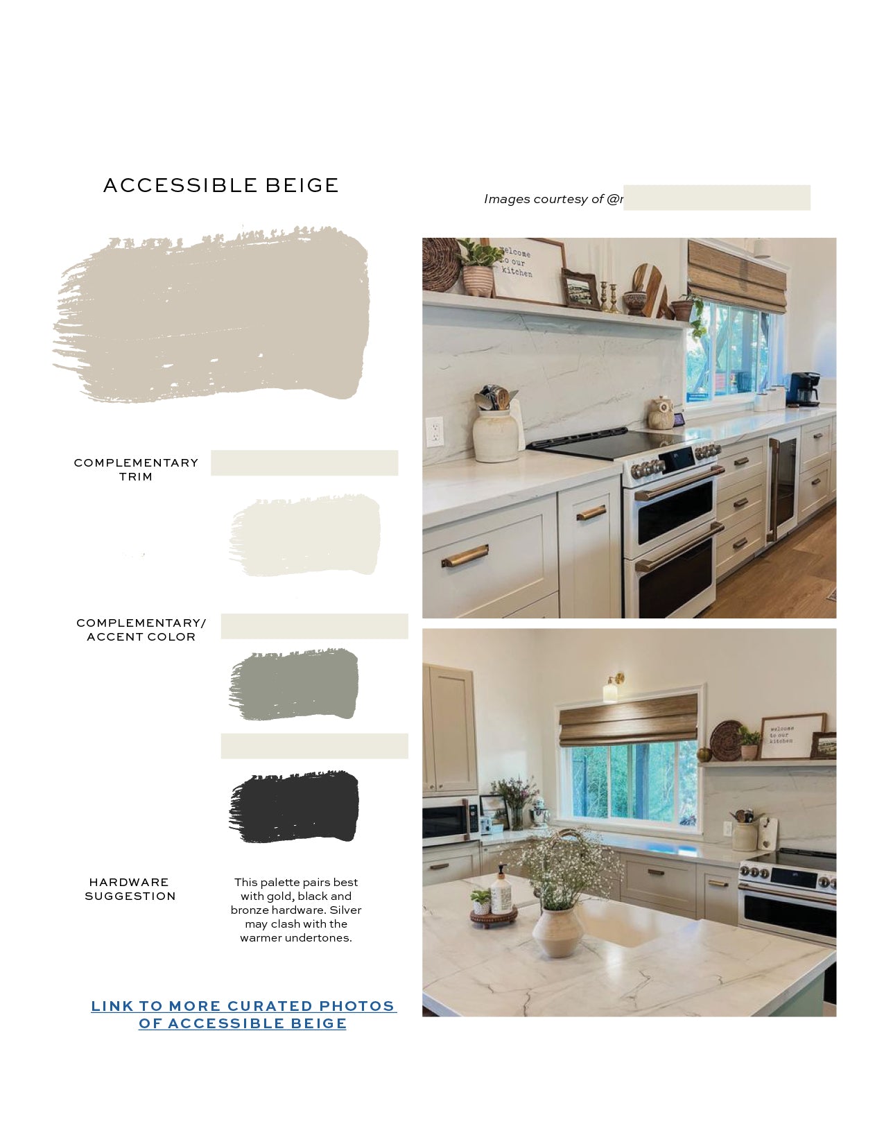 Sherwin Williams Accessible Beige Home Paint Color Palette
