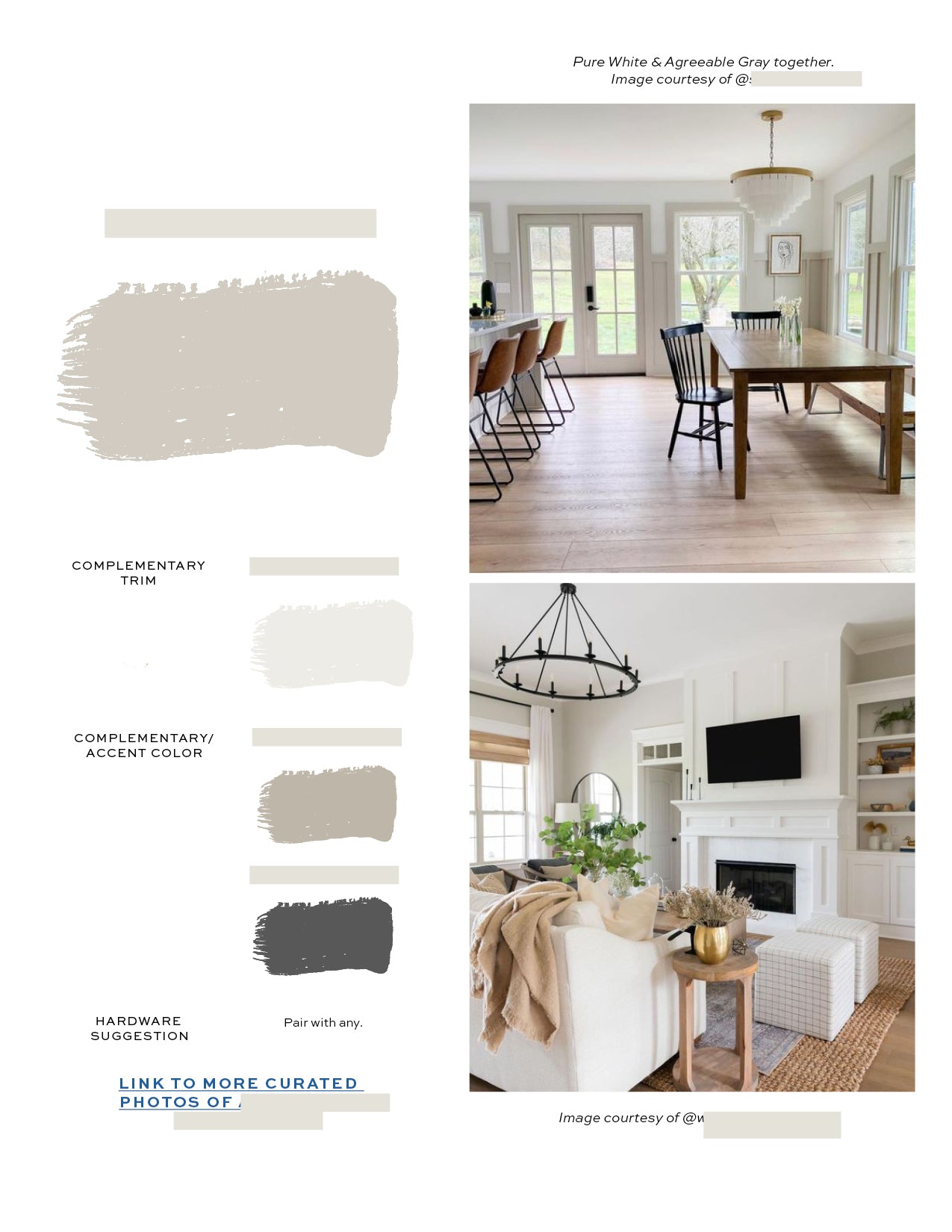Sherwin Williams Agreeable Gray Home Paint Color Palette