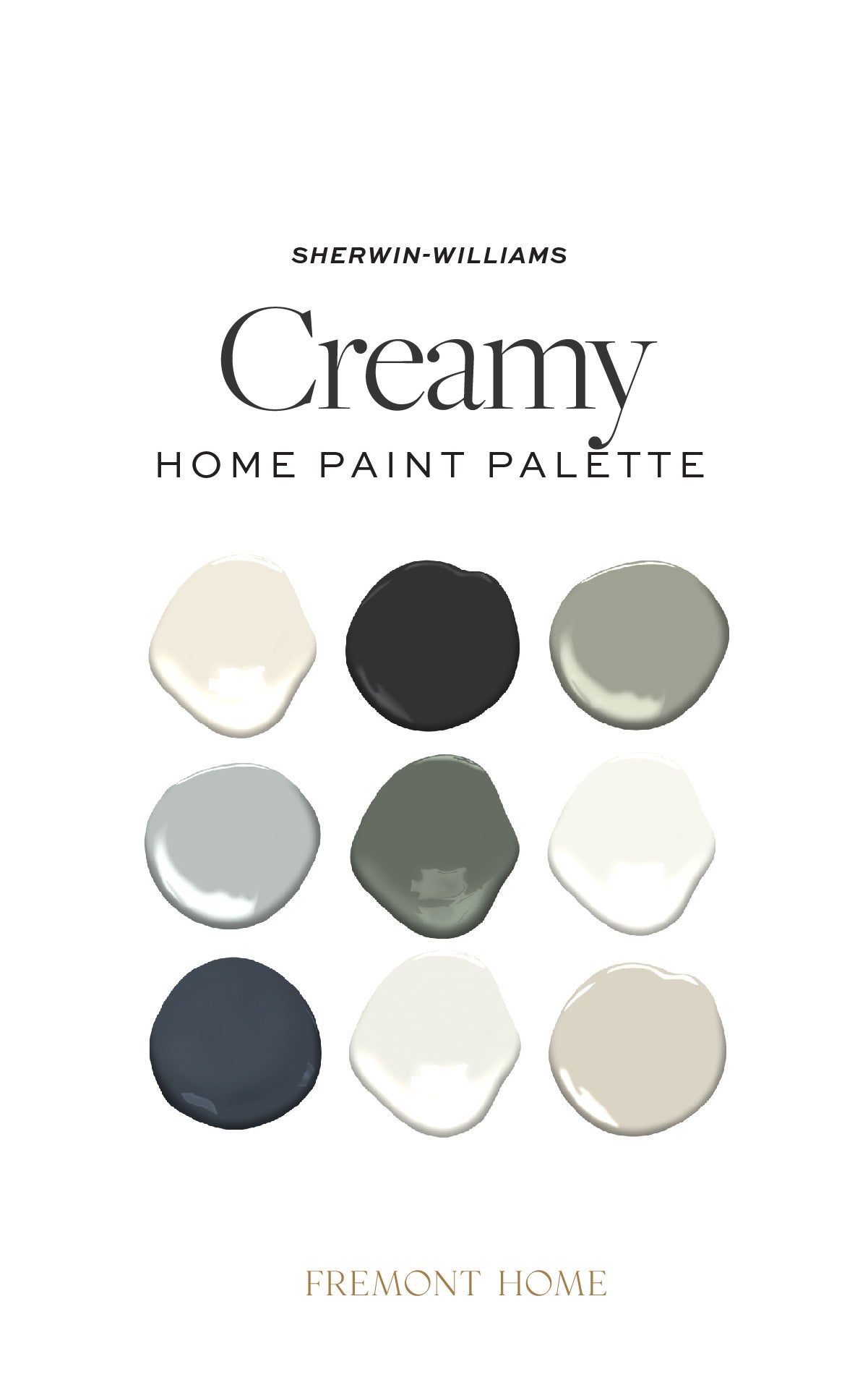 Sherwin Williams Creamy Home Paint Color Palette