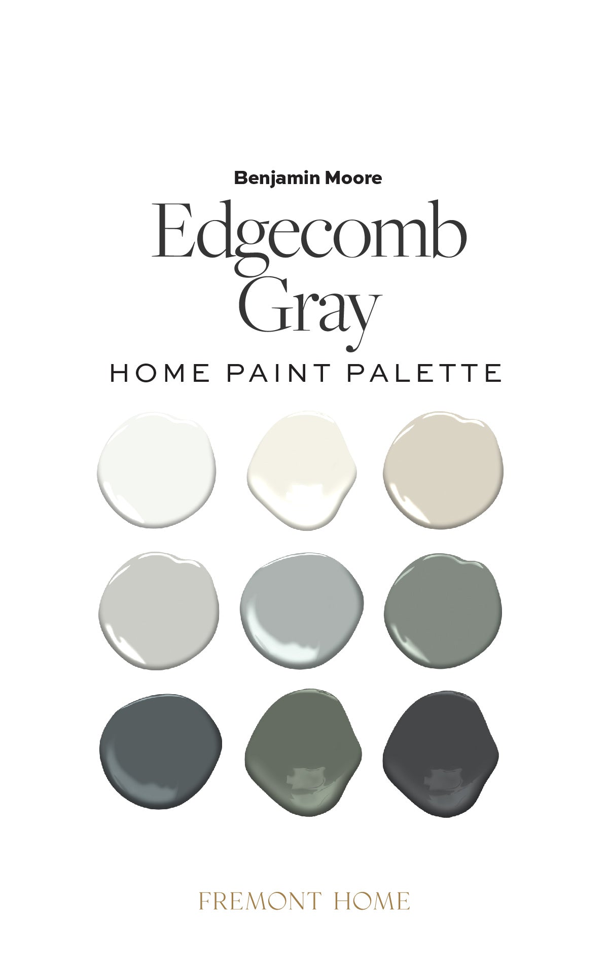Benjamin Moore Edgecomb Gray Home Paint Color Palette