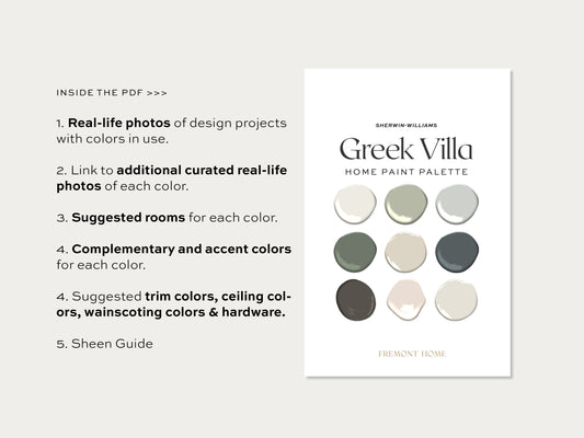 Sherwin Williams Greek Villa Home Paint Color Palette