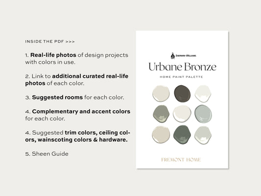 Sherwin Williams Urbane Bronze Home Paint Color Palette