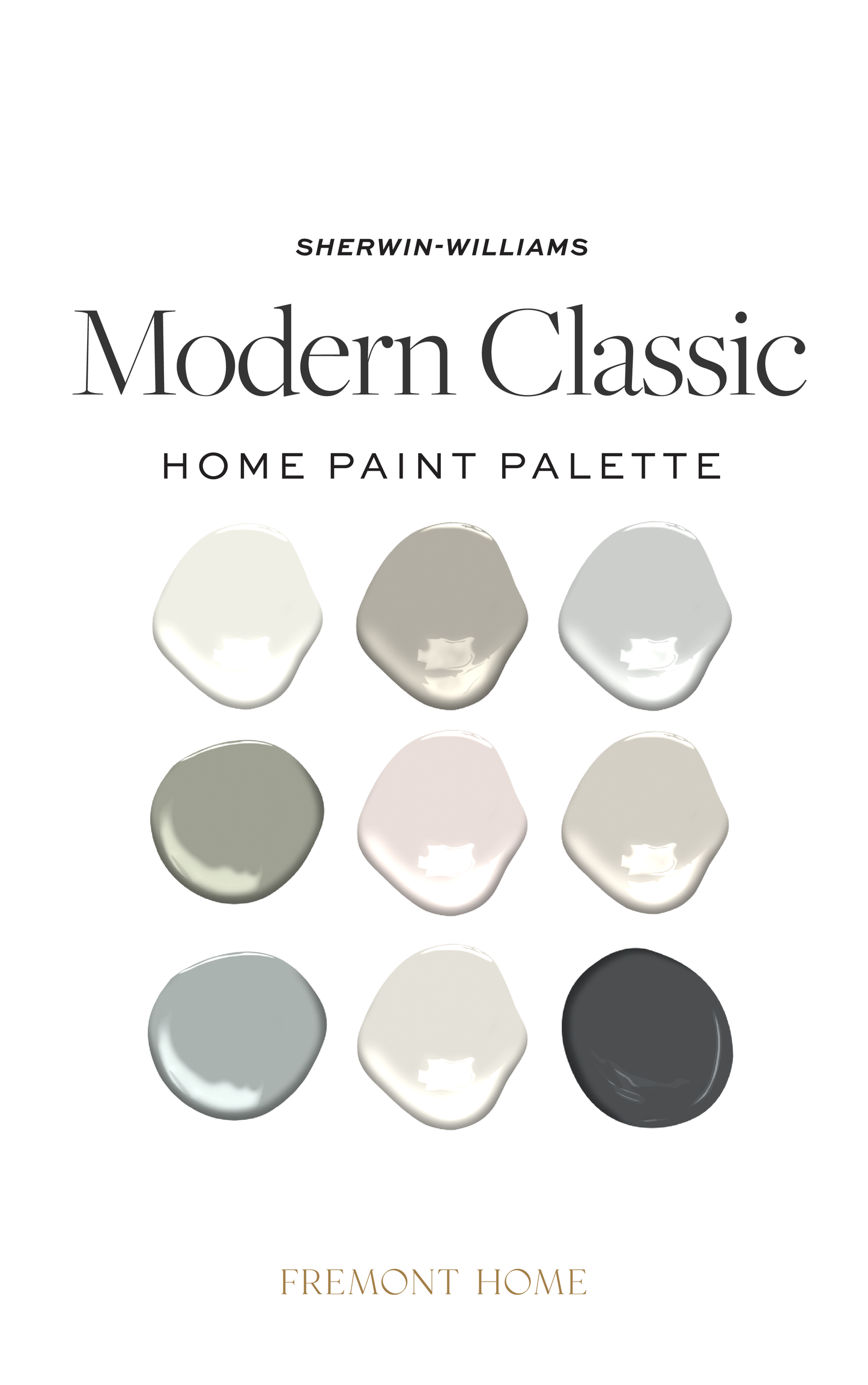 Sherwin Williams Modern Classic Home Paint Color Palette