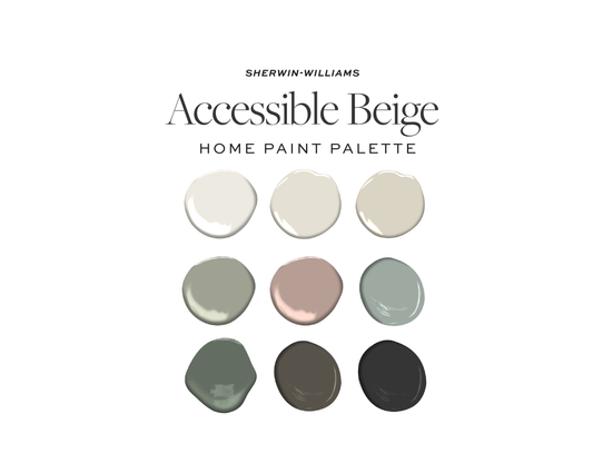 Sherwin Williams Accessible Beige Home Paint Color Palette