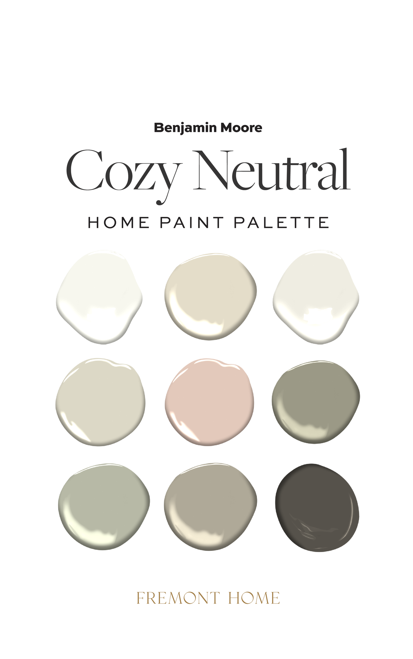 Smokey Taupe Benjamin Moore Paint Palette Soft Neutral Paint Colors for  Home, Interior Design Paint Scheme, Wrought Iron -  Canada