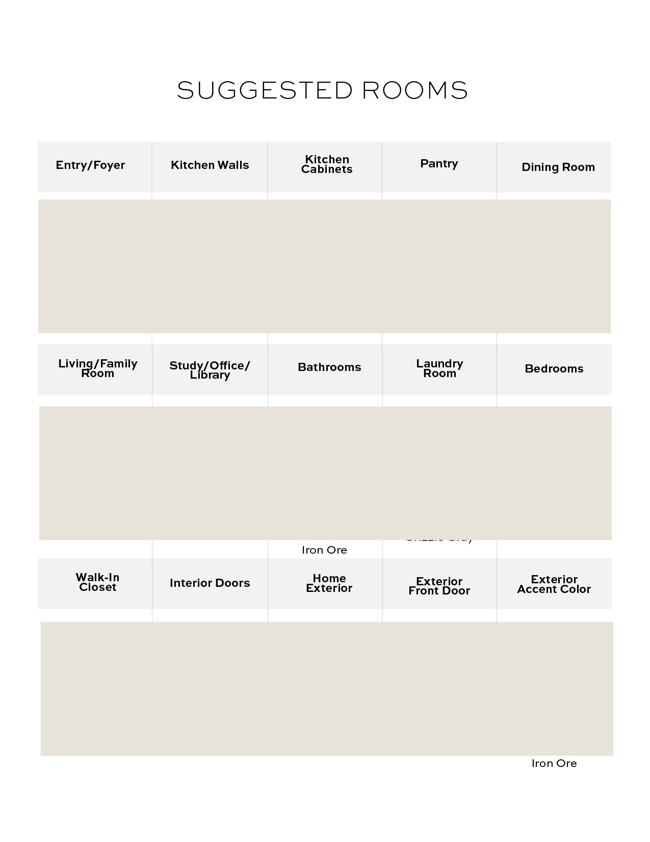 Sherwin Williams Iron Ore Home Color Palette