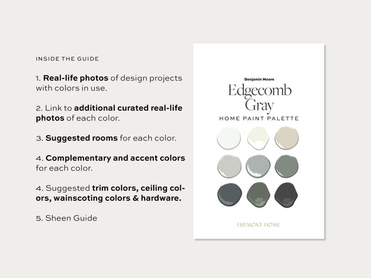 Benjamin Moore Edgecomb Gray Home Paint Color Palette