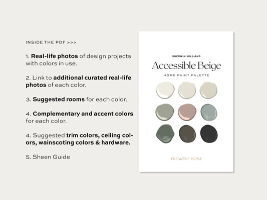 Sherwin Williams Accessible Beige Home Paint Color Palette