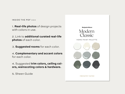 Benjamin Moore Modern Classic Home Paint Color Palette