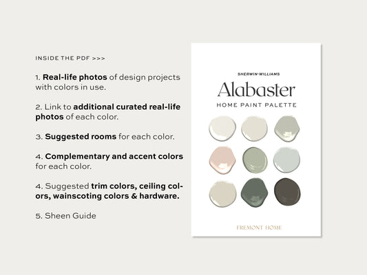 Sherwin Williams Alabaster Home Paint Palette