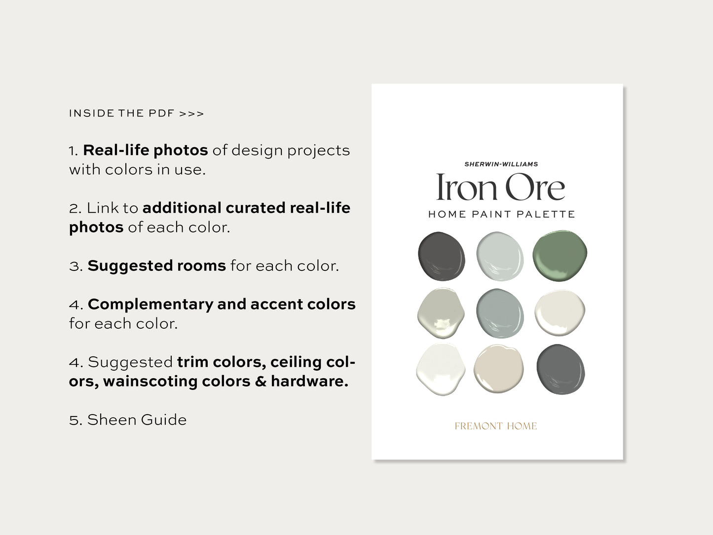 Sherwin Williams Iron Ore Home Color Palette