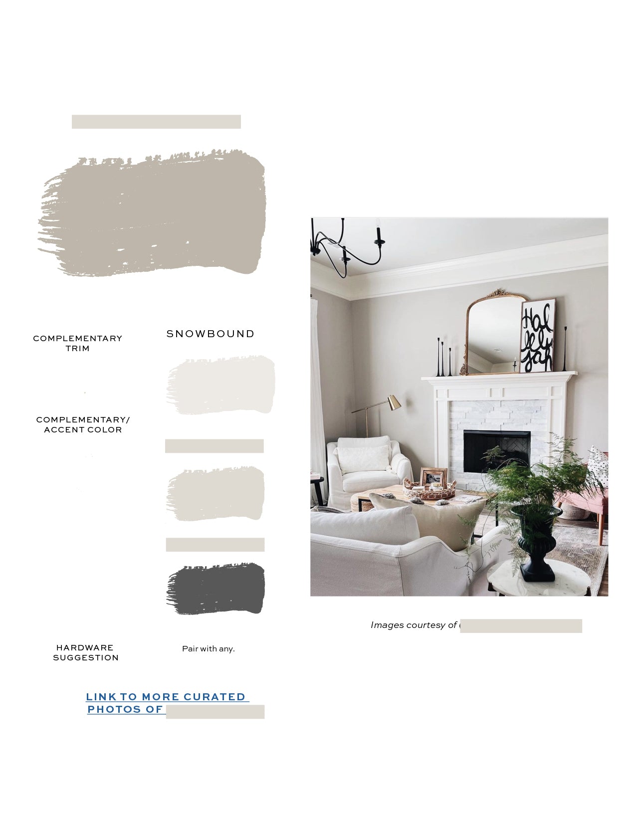 Sherwin Williams Snowbound Home Paint Color Palette